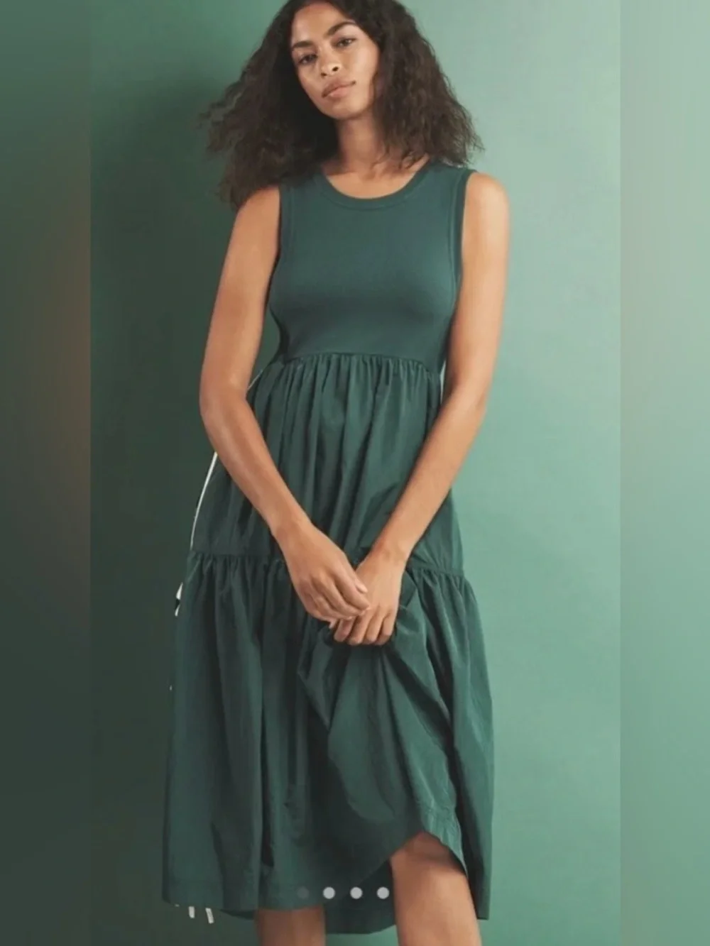 NWT Size M - The Bowline Tiered Cotton Midi Dress Daily Practice (NWT US$ 118) - Picture 3 of 16